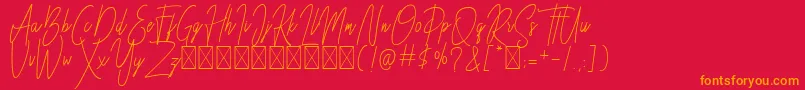 Besttones Regular DEMO Font – Orange Fonts on Red Background