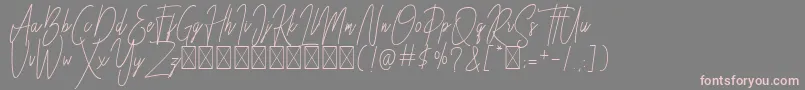 フォントBesttones Regular DEMO – 灰色の背景にピンクのフォント