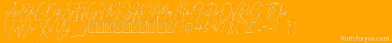 Besttones Regular DEMO Font – Pink Fonts on Orange Background