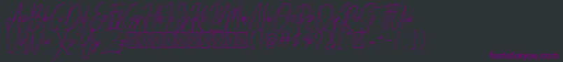 フォントBesttones Regular DEMO – 黒い背景に紫のフォント