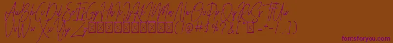 Besttones Regular DEMO Font – Purple Fonts on Brown Background