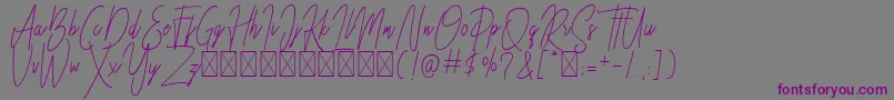 Шрифт Besttones Regular DEMO – фиолетовые шрифты на сером фоне