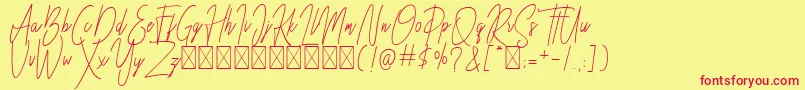Besttones Regular DEMO Font – Red Fonts on Yellow Background