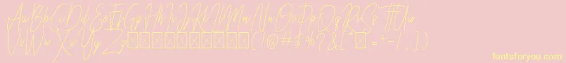 Besttones Regular DEMO Font – Yellow Fonts on Pink Background