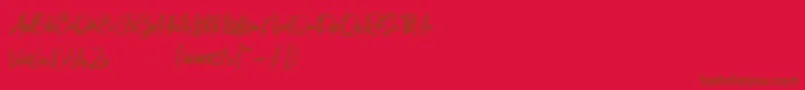 フォントBestvibes – 赤い背景に茶色の文字
