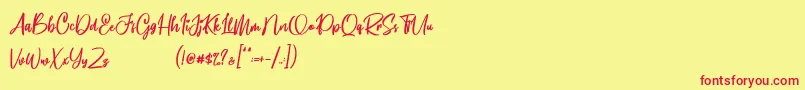 Bestvibes Font – Red Fonts on Yellow Background