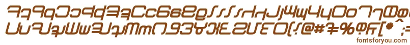 Fonte Betazed Bold Italic – fontes marrons em um fundo branco