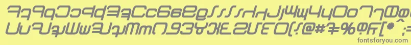 Fonte Betazed Bold Italic – fontes cinzas em um fundo amarelo