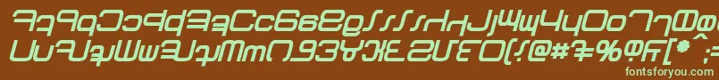 Betazed Bold Italic-Schriftart – Grüne Schriften auf braunem Hintergrund