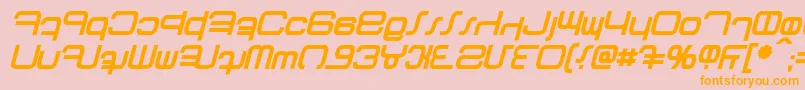 Fonte Betazed Bold Italic – fontes laranjas em um fundo rosa