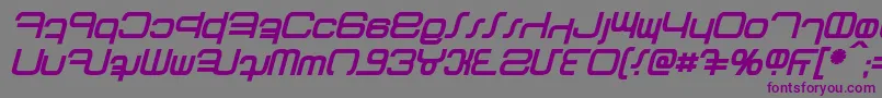 フォントBetazed Bold Italic – 紫色のフォント、灰色の背景