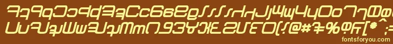フォントBetazed Bold Italic – 黄色のフォント、茶色の背景