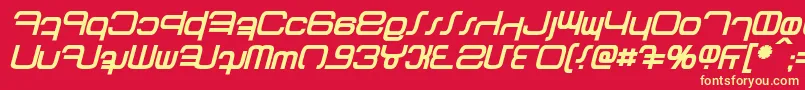 Betazed Bold Italic Font – Yellow Fonts on Red Background