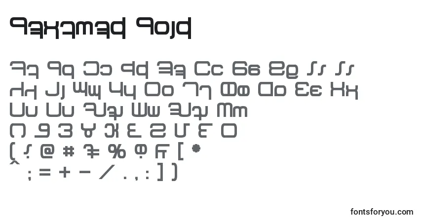 A fonte Betazed Bold – alfabeto, números, caracteres especiais