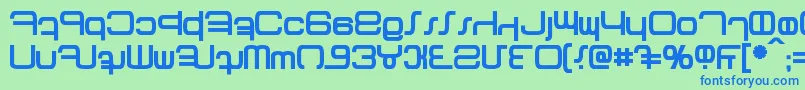 フォントBetazed Bold – 青い文字は緑の背景です。