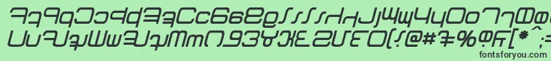 Betazed Italic Font – Black Fonts on Green Background
