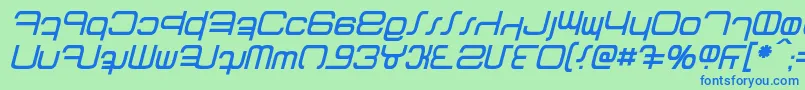 Betazed Italic Font – Blue Fonts on Green Background