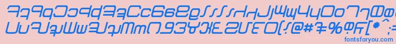 Betazed Italic Font – Blue Fonts on Pink Background