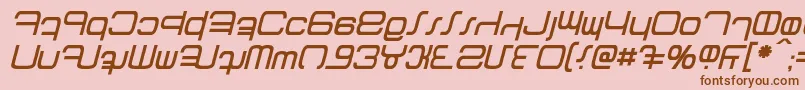 Betazed Italic-fontti – ruskeat fontit vaaleanpunaisella taustalla