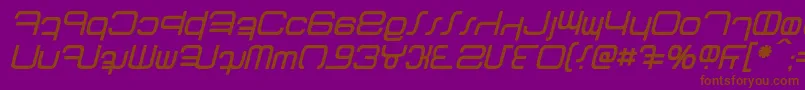 Betazed Italic-fontti – ruskeat fontit violetilla taustalla
