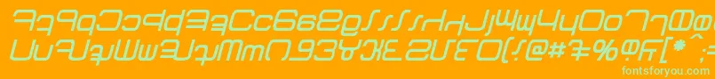 Betazed Italic Font – Green Fonts on Orange Background