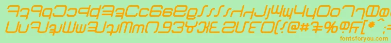 Betazed Italic Font – Orange Fonts on Green Background