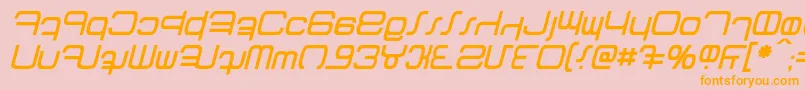 Czcionka Betazed Italic – pomarańczowe czcionki na różowym tle