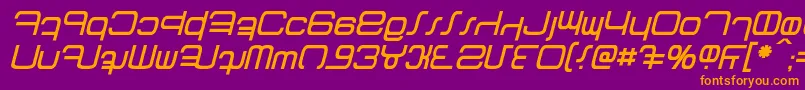 Betazed Italic Font – Orange Fonts on Purple Background