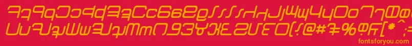 Betazed Italic Font – Orange Fonts on Red Background