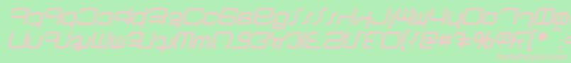 フォントBetazed Italic – 緑の背景にピンクのフォント