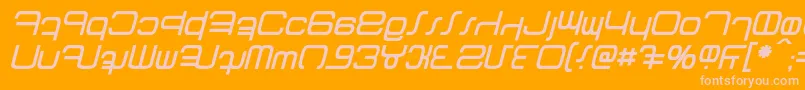 Betazed Italic-fontti – vaaleanpunaiset fontit oranssilla taustalla