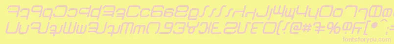 Fonte Betazed Italic – fontes rosa em um fundo amarelo