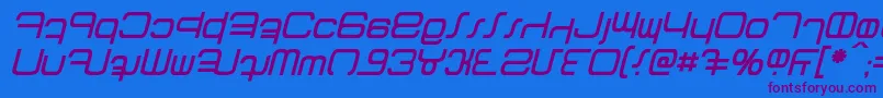 Betazed Italic Font – Purple Fonts on Blue Background