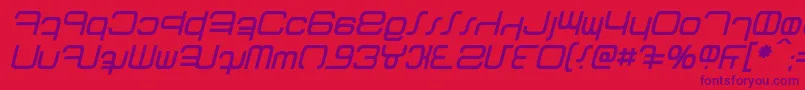 Betazed Italic Font – Purple Fonts on Red Background