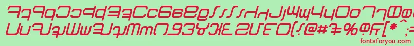 Betazed Italic-fontti – punaiset fontit vihreällä taustalla