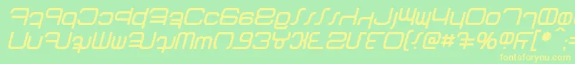Betazed Italic Font – Yellow Fonts on Green Background