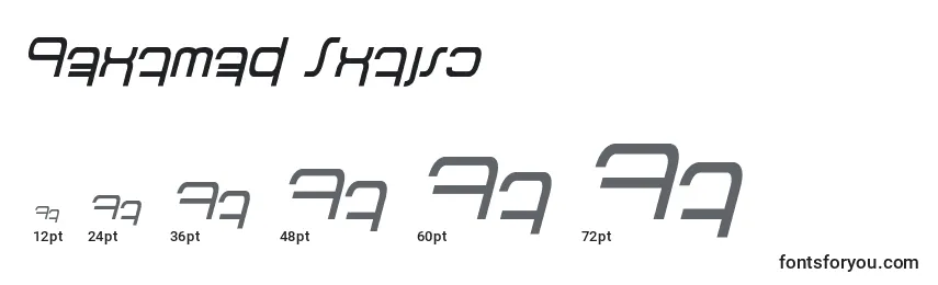 Размеры шрифта Betazed Italic