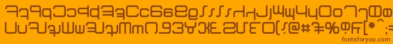 Betazed-Schriftart – Braune Schriften auf orangefarbenem Hintergrund