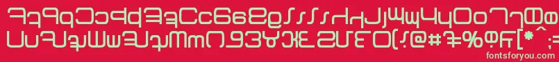 Betazed Font – Green Fonts on Red Background