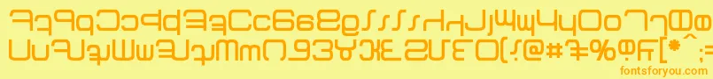 Fonte Betazed – fontes laranjas em um fundo amarelo