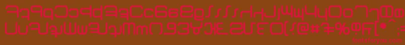 フォントBetazed – 赤い文字が茶色の背景にあります。