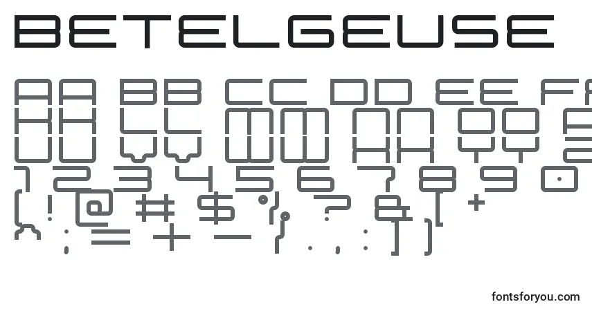 Шрифт Betelgeuse (121159) – алфавит, цифры, специальные символы