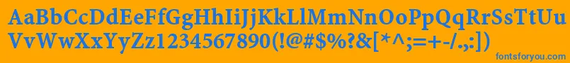 MinionWebРџРѕР»СѓР¶РёСЂРЅС‹Р№ Font – Blue Fonts on Orange Background