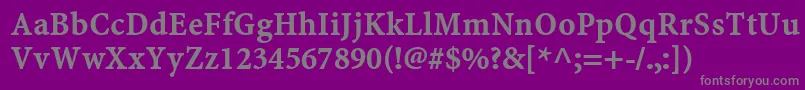 MinionWebРџРѕР»СѓР¶РёСЂРЅС‹Р№-Schriftart – Graue Schriften auf violettem Hintergrund