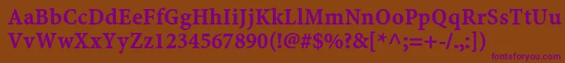 MinionWebРџРѕР»СѓР¶РёСЂРЅС‹Р№ Font – Purple Fonts on Brown Background