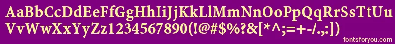 MinionWebРџРѕР»СѓР¶РёСЂРЅС‹Р№ Font – Yellow Fonts on Purple Background