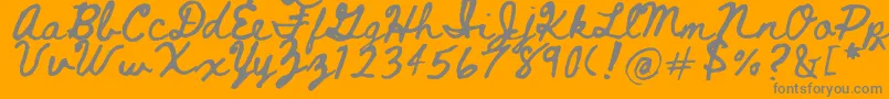 Beth Ellen 2 0 Font – Gray Fonts on Orange Background