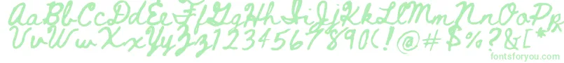 Beth Ellen 2 0 Font – Green Fonts on White Background