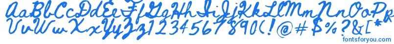 Czcionka Beth Ellen 2 0 – niebieskie czcionki na białym tle