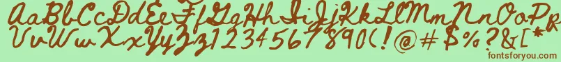 Шрифт Beth Ellen 2 0 – коричневые шрифты на зелёном фоне